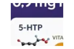 Molecular illustration used for 5-HTP in the supplied ingredient graphic